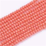 Glass Faceted Melon Strand Salmon 3x2mm (approx 165 beads) each