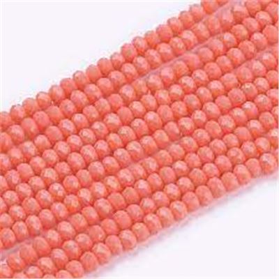 Glass Faceted Melon Strand Salmon 3x2mm (approx 165 beads) each