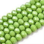 Glass Faceted Melon Strand Chartreuse Lustre 3x2mm (approx 165 beads