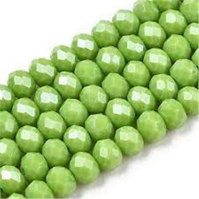 Glass Faceted Melon Strand Chartreuse Lustre 3x2mm (approx 165 beads