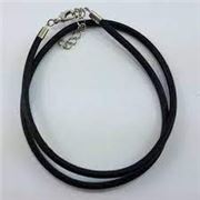 Silk Cord Necklace Black 3mm diameter 45cm length ea.