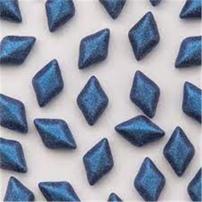 Mini Gem Duo 6x4mm Metallic Suede Blue Min 5g