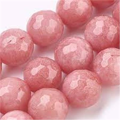 Semi Precious Strand Natural Jade Dyed Light Coral Faceted 10mm (approx 38 beads) ea