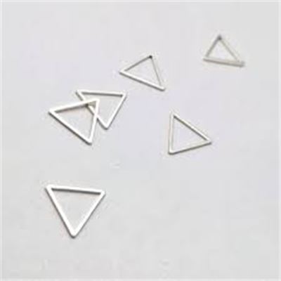 Triangle Link Brass Silver Plated 13x15x1mm each