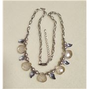 Swarovski Briolette Necklace on Tigertail and Chain. Kit. Silver Shade and Platinum each