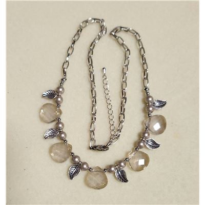 Swarovski Briolette Necklace on Tigertail and Chain. Kit. Aqua each