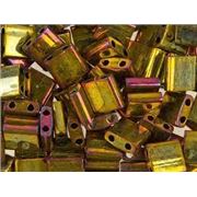 Tila Beads Metallic Gold Iris  5mm - Approx 8g Tube