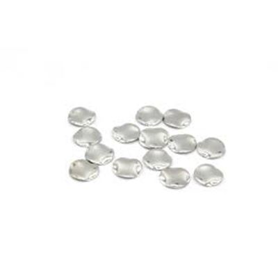 Hammered Flat Round Connector Silver Plated 12mm Two hole each