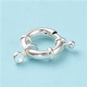 Clasp Bolt Ring & Tag Sterling Silver Plated 17mm ea