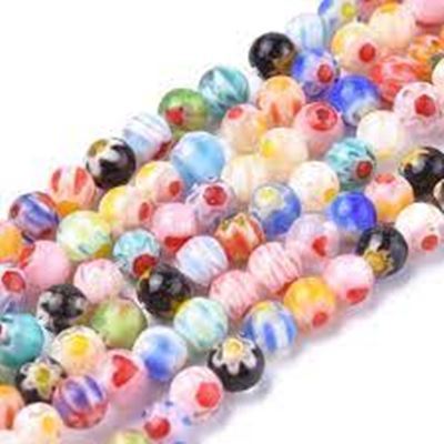 Strand Millefiori Round 8mm (approx 52 beads) per strand