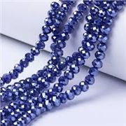 Glass Faceted Melon Strand Pearl Lustre Midnight Blue 2.5x2mm (approx 160 beads