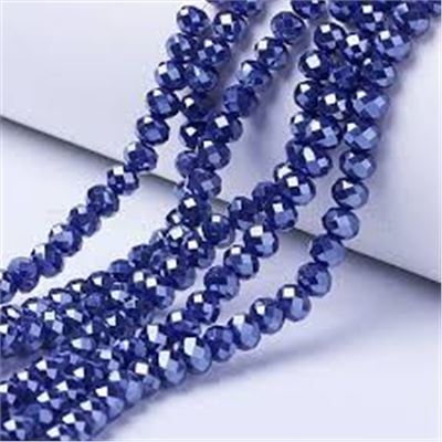 Glass Faceted Melon Strand Pearl Lustre Midnight Blue 2.5x2mm (approx 160 beads