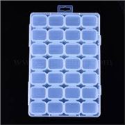 Bead Storage Box w/ Hinged Lid. 7 x 4 row Flip top containers 17.5x11x2.5cm each