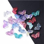 Butterfly Beads, Electroplate Glass Mixed Colours 14.5x8x3.5mm Hole 0.8mm Each