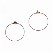 Earrings  Creoles (each) Pink Copper 40mm ea
