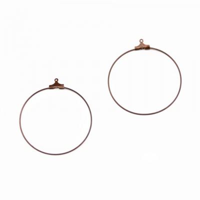 Earrings  Creoles (each) Pink Copper 40mm ea