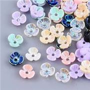 Resin 3-Petal Flower Beads Assorted 6mm ea