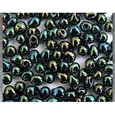 Miyuki Drop Metallic Green Iris 3.4mm - Minimum 10g