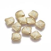 Shell Tibetan Style Gold Plated (Real Gold) 16x14mm. Hole 1mm each