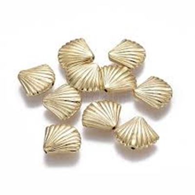 Shell Tibetan Style Gold Plated (Real Gold) 16x14mm. Hole 1mm each