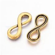 Infinity Connector Antique Gold 34x13x2mm. Lead, Nickel and Cadmium Free. Each