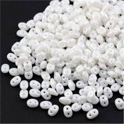 Superduo 2.5x5mm Pearl Shine White- Aprx 24g Tube
