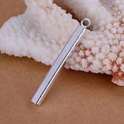 Cuboid Pendant Platinum Plated, Nickel Free Brass 30x2x2mm each