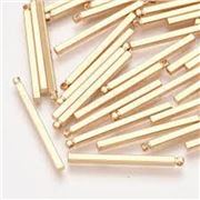 Cuboid Pendant, Gold Plated, Nickel Free Brass 30x2x2mm each