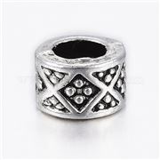 Filler Bead Tibetan Style Large Hole 8x5mm Hole 4.5mm ea