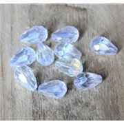 Glass Drops Crystal AB 15x10mm ea