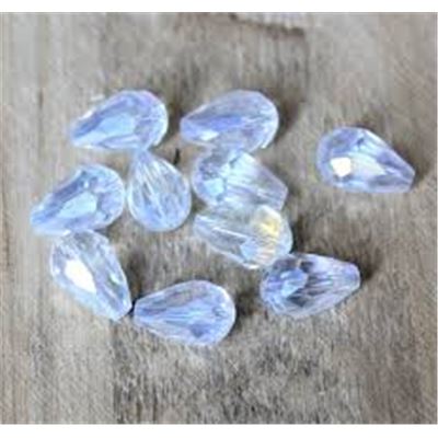 Glass Drops Crystal AB 15x10mm ea