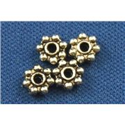 Filler Beads Daisy Spacer 6mm Antique Silver. 6x2mm Hole 1.5mm  ea