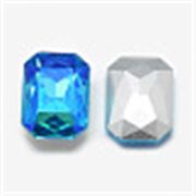 Crystal Rectangle Faceted Deep Sky Blue AB 14x 10mm each