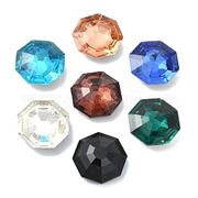 Crystal Ocatgon Faceted Rhinestone Mixed Colours 23x23x10mm each
