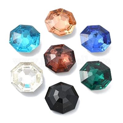 Crystal Ocatgon Faceted Rhinestone Mixed Colours 23x23x10mm each