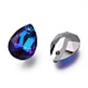 Rhinestone Teardrop Bermuda Blue 16x11x7mm Hole 1.5mm each