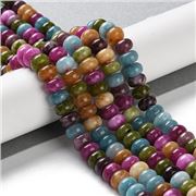 Dyed White Jade Mixed Colour Rondelles 8x5mm (approx 72 beads) ea