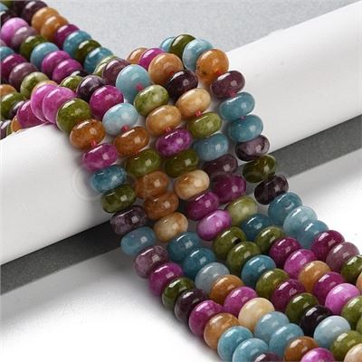 Dyed White Jade Mixed Colour Rondelles 8x5mm (approx 72 beads) ea