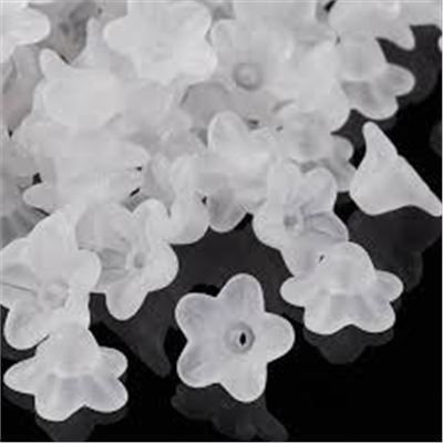 Acrylic Frosted Lily 16x12mm White ea.