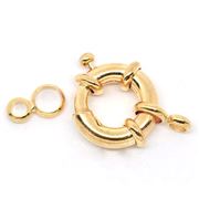 Clasp Bolt Ring and Tag Gold Plate 25mm ea