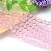 Faceted Round Crystal Pink 8mm Hole 1mm. Each