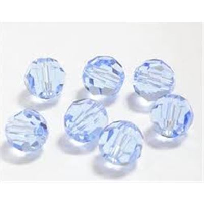 Faceted Round Crystal Sapphire 6mm Hole 1mm. Each