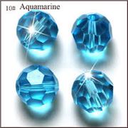 Faceted Round Crystal Aquamarine 6mm Hole 1mm. Each