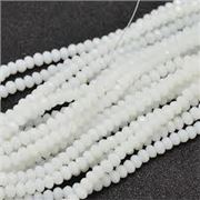 Glass Faceted Melon Strand Pearl White 3x2mm (approx 150 beads