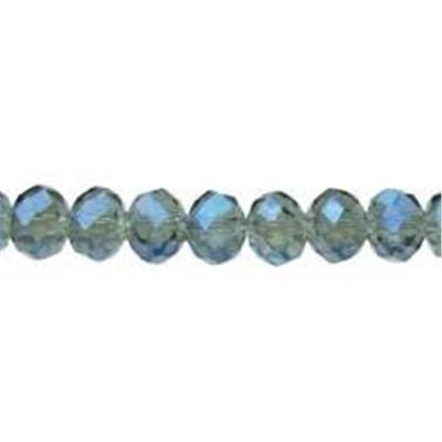 Glass Round Strand Faceted Trans. Turquoise AB 3mm (approx 100 beads)each