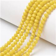 Glass Faceted Melon Strand Opaque Yellow 2x1.5mm (approx 150 beads
