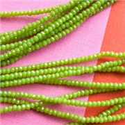 Glass Faceted Melon Strand Chartreuse 2.5x1.5mm (approx 155 beads