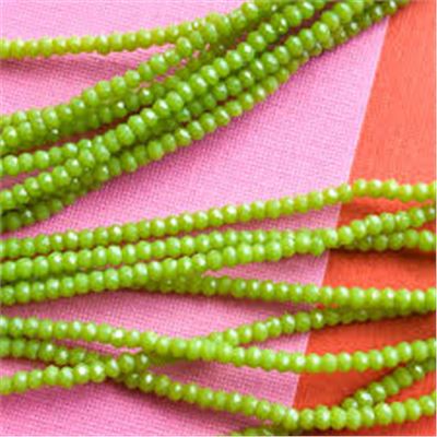 Glass Faceted Melon Strand Chartreuse 2.5x1.5mm (approx 155 beads