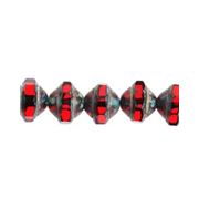 Czech FP UFO Trans Siam/Ruby Marble 8x10mm Each