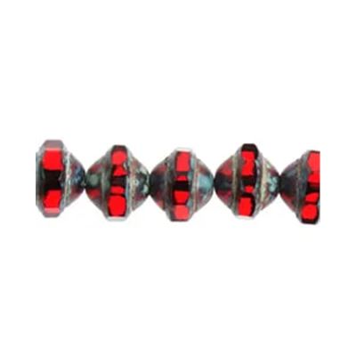Czech FP UFO Trans Siam/Ruby Marble 8x10mm Each